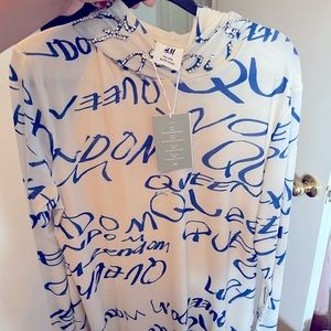 H&M Studio A/W 2021 pullover long sleeve hooded top with jeweled hood